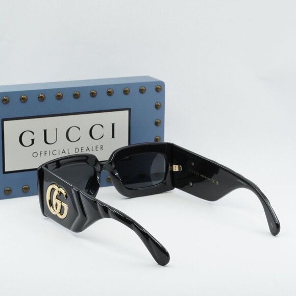 Gucci GG0811S 001 Rectangle Sunglasses - Black - Picture 13 of 14